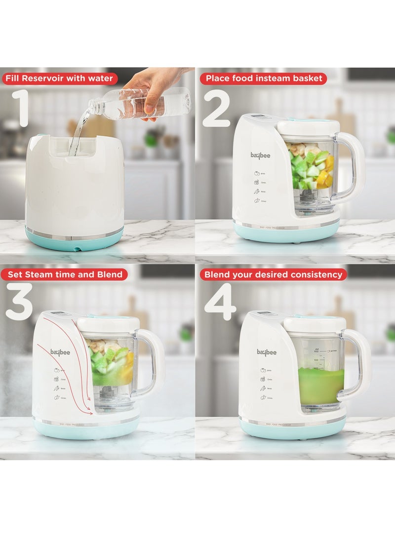 BAYBEE - Premium 4-In-1 Smart Multifunction Electric Food Processor, Steamer, Blender With 600 ML Jar, Steam Basket And Scraper - Image 1