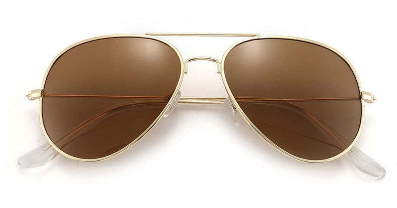 Outray Night Vision Polarized Aviator Sunglasses for Driving (Gold Frame/Brown Lens, Brown) - Image 3