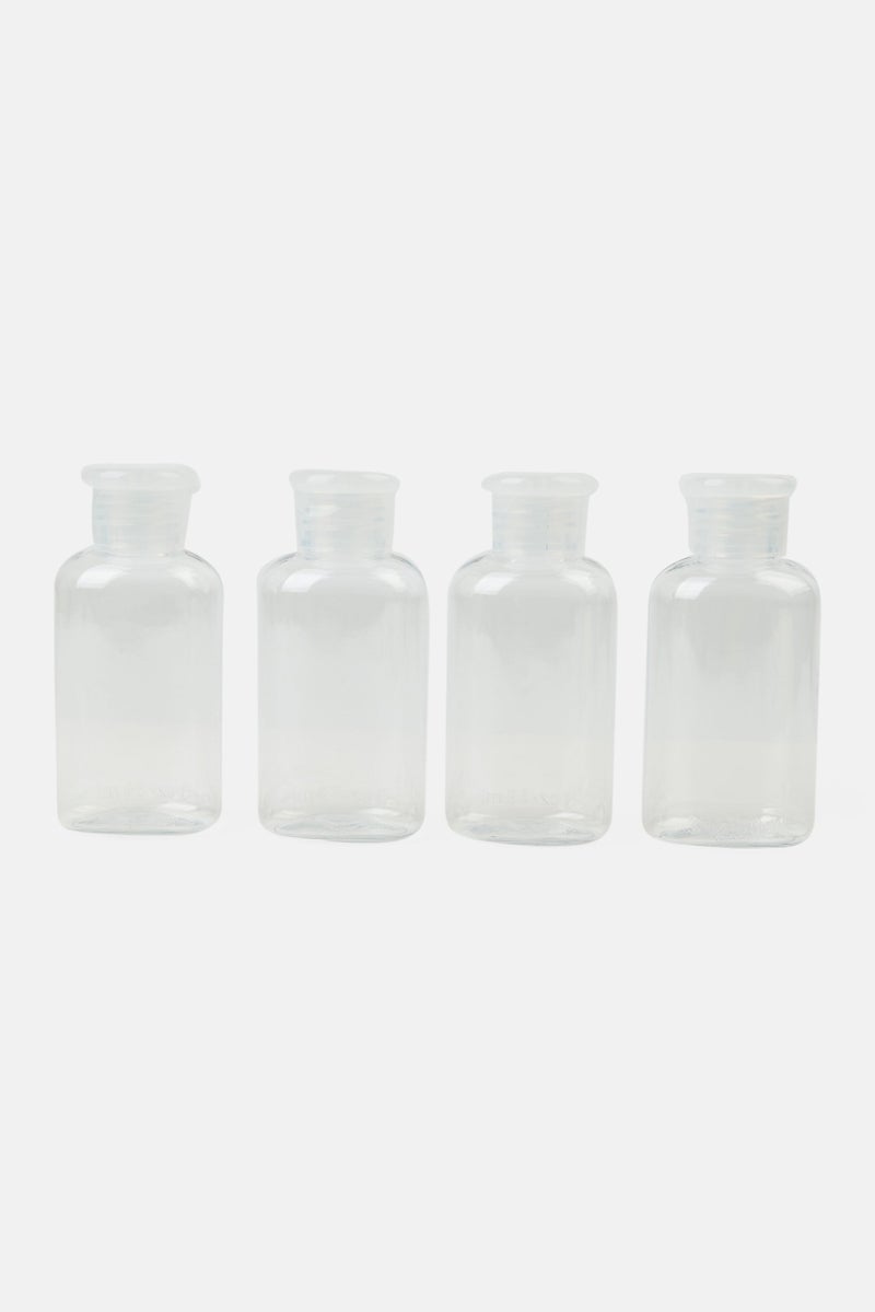 Miamica 4 Pieces Travel Bottles And Toiletry Bag Kit, Transparent - Image 2