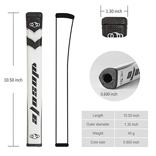 Zenesty Golf Putter Grips Midsize for Men 45g 2.0 Fit Most Iron Club Pistol Shape Lightweight Tacky Surface Delicate Pattern Soft Polyurethane Material Comfortable Feel (Black Orange) - Image 3