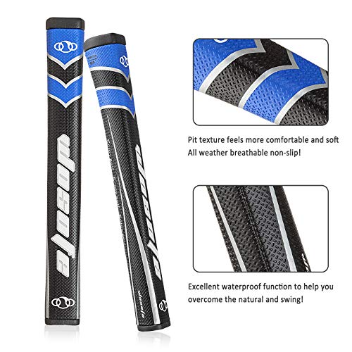 Zenesty Golf Putter Grips Midsize for Men 45g 2.0 Fit Most Iron Club Pistol Shape Lightweight Tacky Surface Delicate Pattern Soft Polyurethane Material Comfortable Feel (Black Orange) - Image 2