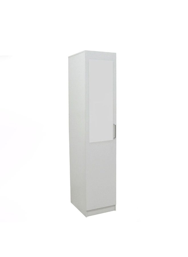 DANUBE HOME Supreme 1-Door Wardrobe With Mirror For Hanging Clothes Extra Sturdy Rack Storage Organiser Modern Design Space Saving Cabinets For Bedroom - White  - Image 2