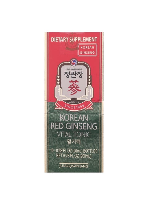JungKwanJang, Korean Red Ginseng Vital Tonic, 10 Bottles, 0.68 fl oz (20 ml) Each