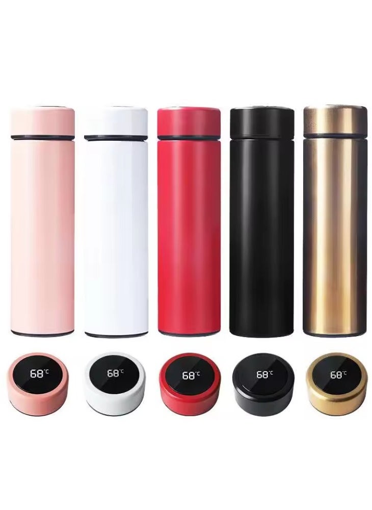 SHOPI - Smart Vacuum Flask And Water Bottle For Hot And Cold Drinks Keeps Your Drink Cold For 24 And Hot For 8 Hours With LED Temperature Display Stainless Steel Water Bottle Camping Flask Gold - Image 1