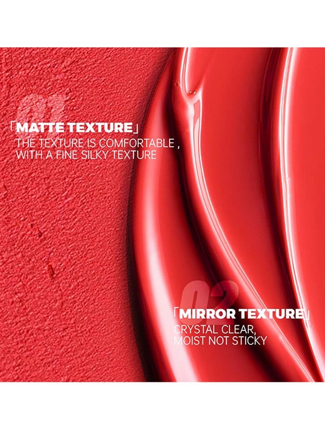 بوداير محدد شفاه و أحمر شفاه سائل لامع، أحمر شفاه مطفي مزدوج الطرف ومرآة لمعان الشفاه، ملمسان في منتج واحد لصبغة الشفاه، لا يلتصق بالكوب، مخملي ناعم، طويل الأمد، مقاوم للتلطيخ، شديد اللون - 06 # طلاء القطن - Image 5