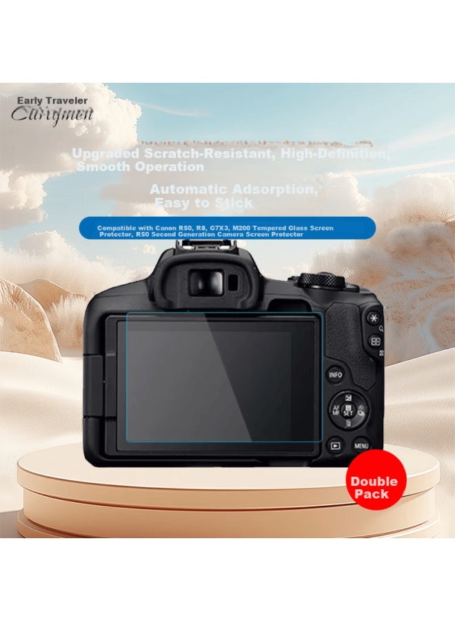 Earlymen 2-pack Tempered Glass Screen Protector For Canon Eos R50v, High-definition, High-transparency, Scratch-resistant Camera Screen Protector, Protective Film For Mirrorless Camera Accessories