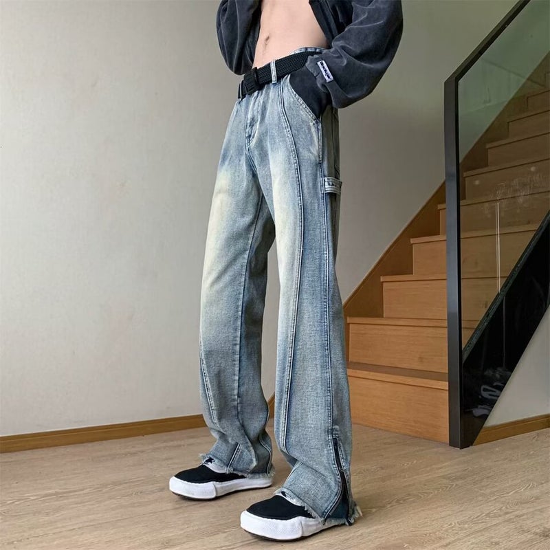 Unisex Classic Denim Jeans Loose Fit Daily Outdoor Wear - Image 1