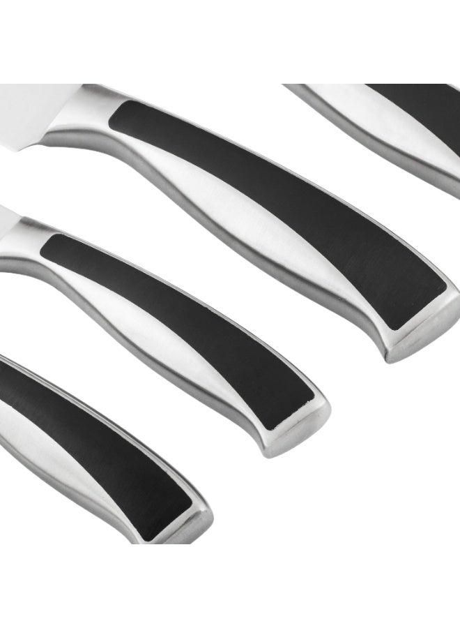 Arshia 🔪 ARSHIA Professional 6-Piece Stainless Steel Knife Set with Premium Wooden Stand | Sharp and Precise for the Modern Kitchen - Image 4