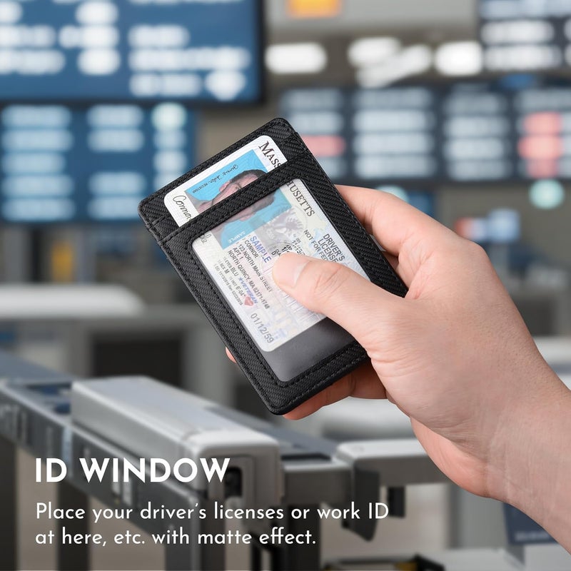 Buffway Mens Slim Wallet, Minimalist Thin Front Pocket Leather Credit Card Holder with RFID Blocking for Work Travel - Image 4