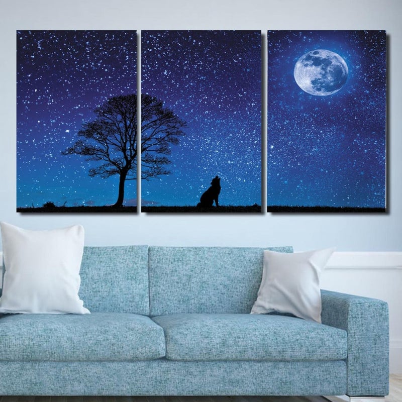 Marktna Three luxurious modern canvas prints with a hollow frame, measuring (90×40), three pieces - Image 1