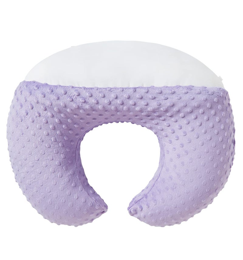 DONOMILO Nursing Pillow and Positioner Breastfeeding and Bottle Feeding, Propping Baby, Tummy Time, Sitting Support for Baby Boy Girl, with Removable Dots Cover (Lavender) - Image 1
