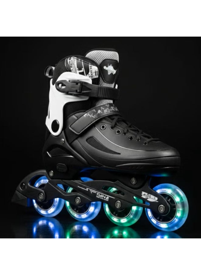 DEXO LED Adjustable Inline Skates for Kids & Youth – Professional Roller Skates Shoes with Durable LED Lights Wheels, Comfortable Padded Boot for Outdoor Training - Image 1
