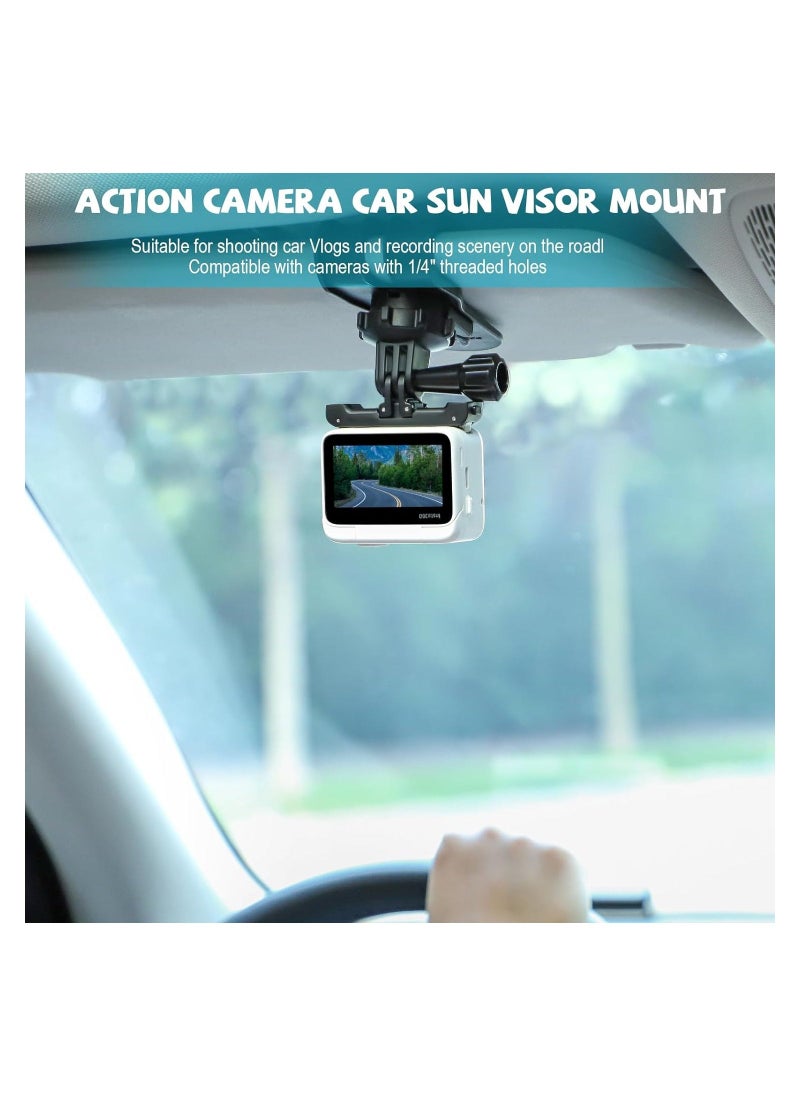 Car Sun Visor Mount, RC Car Sun Visor Mount Adjustable Holder, for GoPro/for Insta360 X3/GO 3/ONE X2/ONE RS/GO 2/Osmo Action 4 Camera Mount Clamp Mount, with 1/4 Screw Adapter Accessories - Image 4