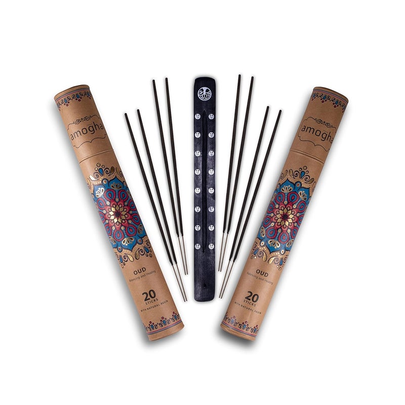 Amogha Amogha Incense Sticks in Flat Pouch with Mirror HolderSet of 3 Fragrance Oud  - Image 1