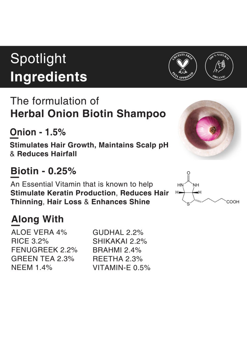 Soulflower Onion Biotin Shampoo For Hair Fall Control, Enriched With Argan, Keratin, Sls / Sles Free, 100% Pure, Organic, Natural  - Image 2