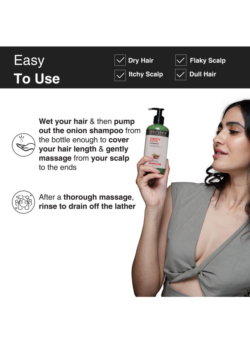 Soulflower Onion Biotin Shampoo For Hair Fall Control, Enriched With Argan, Keratin, Sls / Sles Free, 100% Pure, Organic, Natural  - Image 5