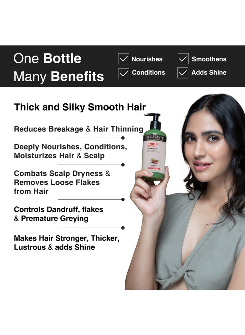 Soulflower Onion Biotin Shampoo For Hair Fall Control, Enriched With Argan, Keratin, Sls / Sles Free, 100% Pure, Organic, Natural  - Image 3