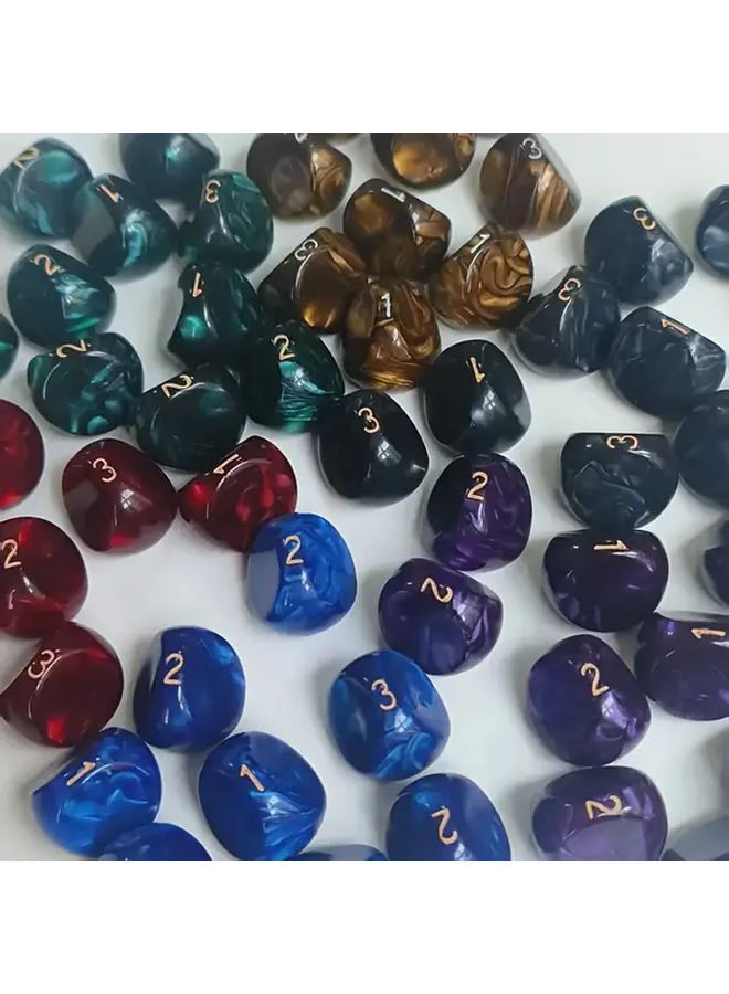 4 قطع نرد ذهبية D3 فريدة بنمط لؤلؤي متعدد الأوجه لألعاب الأدوار - Image 2