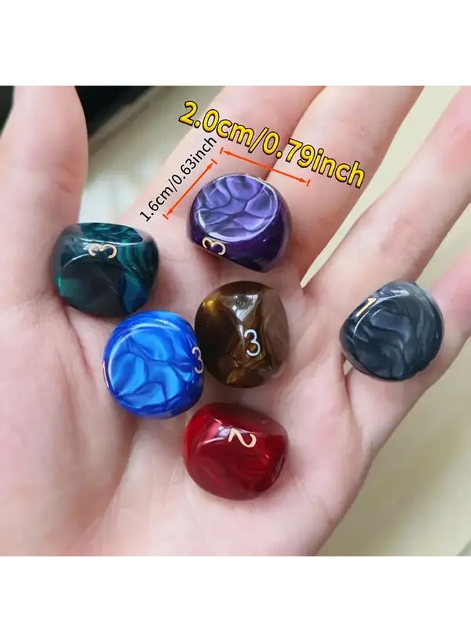 4 قطع نرد ذهبية D3 فريدة بنمط لؤلؤي متعدد الأوجه لألعاب الأدوار - Image 3