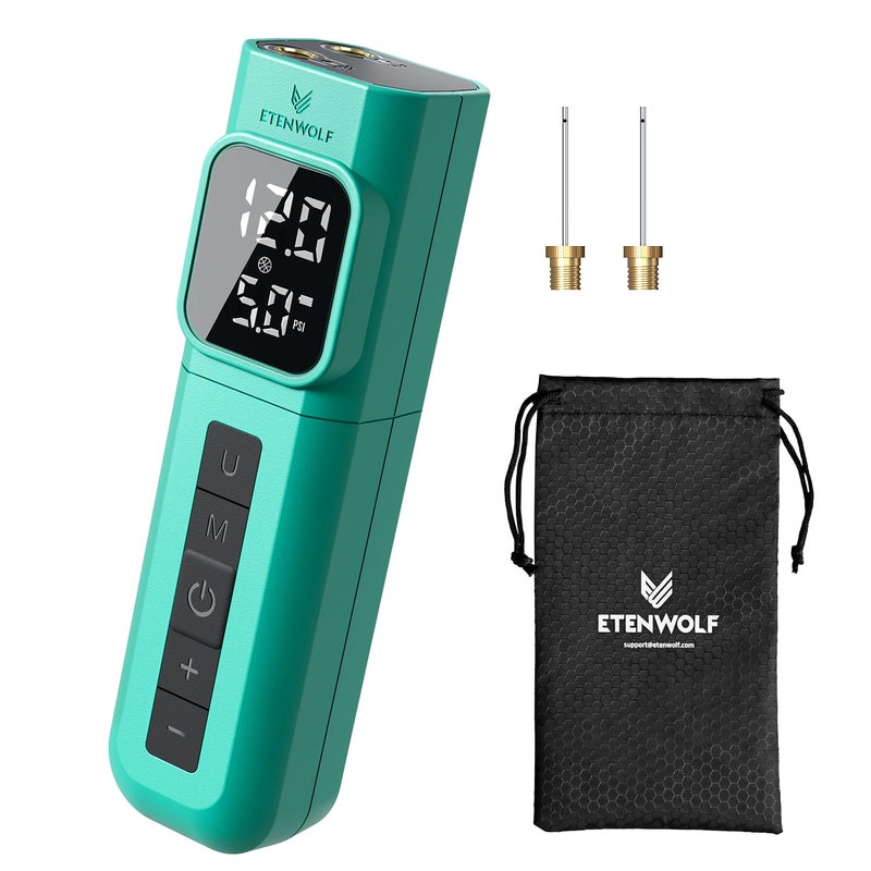 ETENWOLF P200 Electric Ball Pump 2000mAh Sports Air Pump with Digital Pressure Gauge for Basketball Soccer Volleyball (Dark Cyan) - Image 1