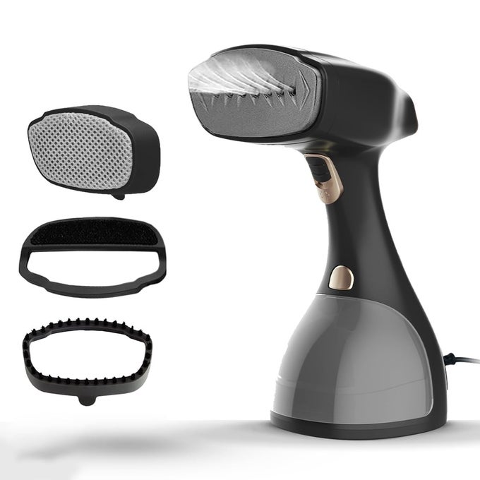 HANDHELD GARMENT STEAMERWRINKLE REMOVER IRONHORIZONTAL VERTICAL USE1500 WATTS 25 GMMIN STEAMQUICK HEAT UPCERAMIC STEAM NOZZLE300ML WATER TANKFABRIC LINT THERMAL BRUSHES GS02