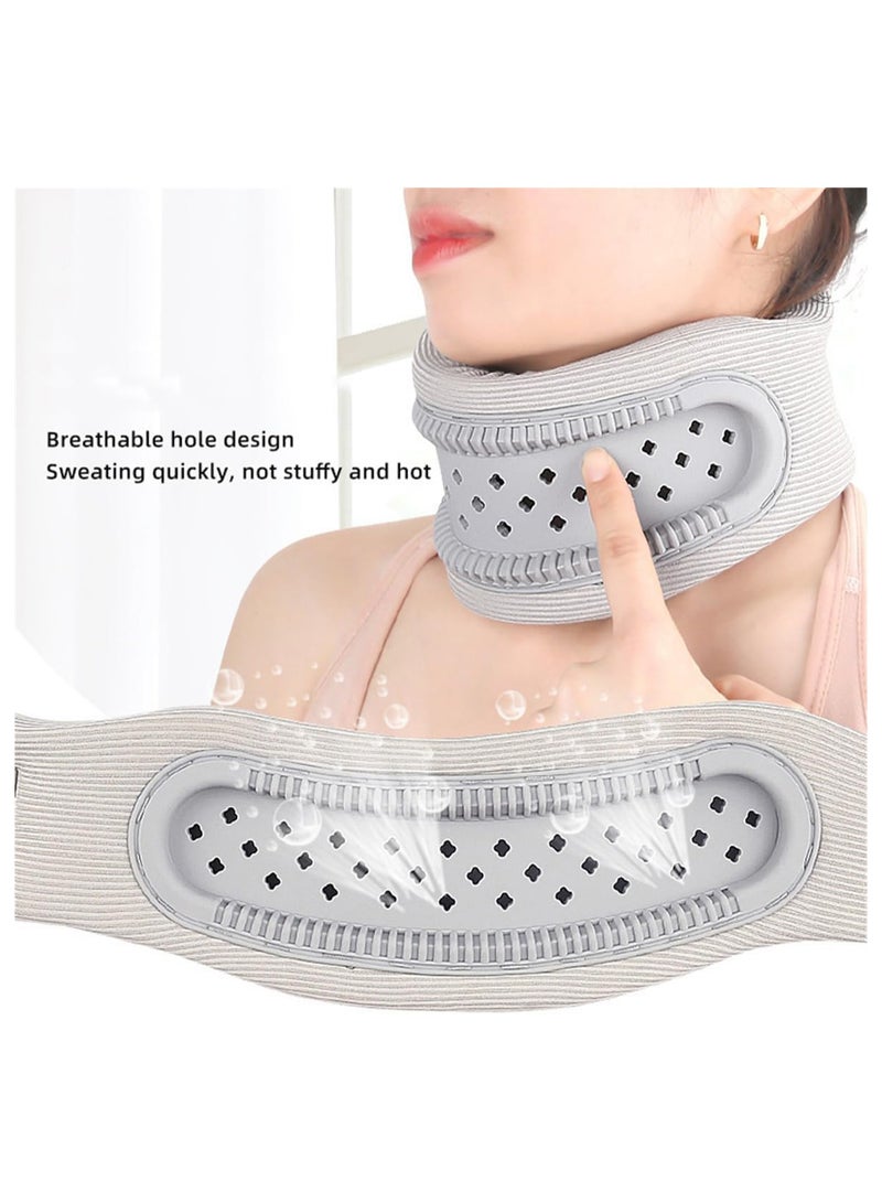 Excefore Neck Brace for Neck Pain and Support, Adjustable Cervical Collar for Sleeping, Soft Foam Neck Protectors Wraps Keep Vertebrae Stable and Aligned, Women & Men Cervical Spine Pressure Relief (Grey) - Image 2