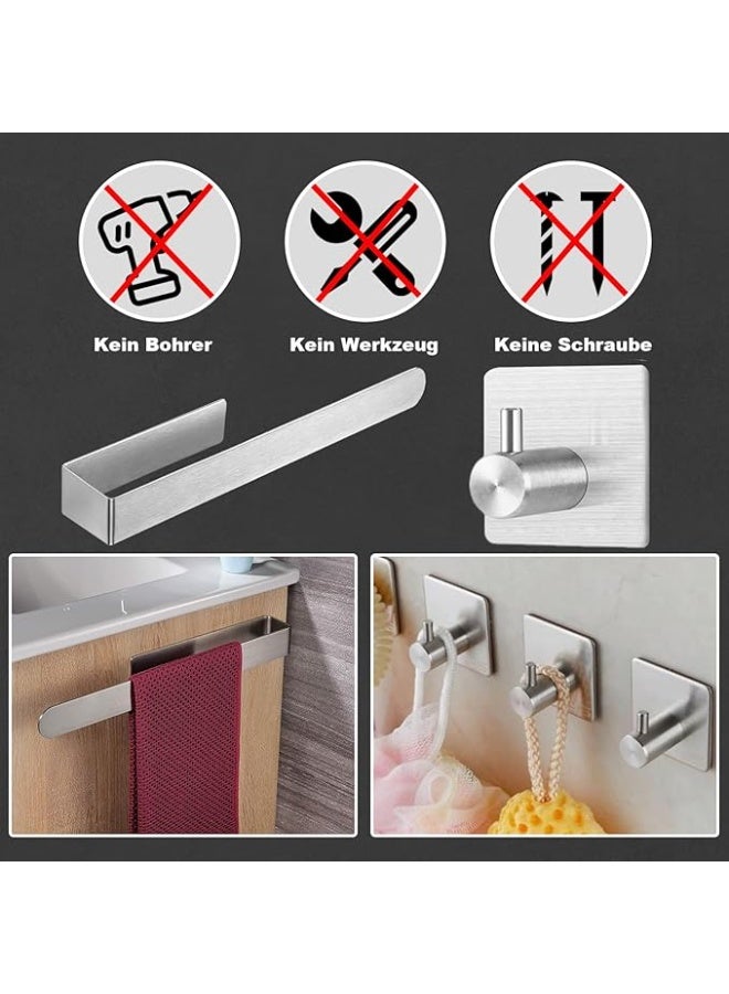 VOXIV حامل مناشف - رف مناشف مثبت على الحائط للحمام أو المطبخ - قضيب مناشف معدني متين ومقاوم للصدأ بتصميم عصري موفر للمساحة - Image 4