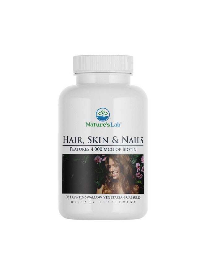Nature's Lab مختبر الطبيعة للشعر والبشرة والأظافر - البيوتين، BCAA، MSM، مركب الفيتامينات - 90 حبة (إمداد لمدة 90 يوم)  - Image 1