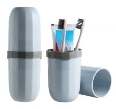 XIBO Portable Capsule Shape Travel Toothbrush, Toothpaste, Toiletry and Cosmetic Holder Case. (1) - Image 1