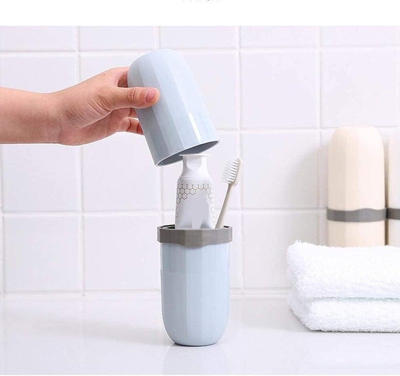XIBO Portable Capsule Shape Travel Toothbrush, Toothpaste, Toiletry and Cosmetic Holder Case. (1) - Image 3