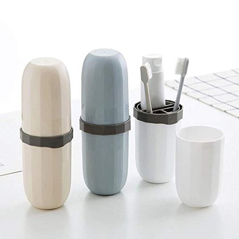 XIBO Portable Capsule Shape Travel Toothbrush, Toothpaste, Toiletry and Cosmetic Holder Case. (1) - Image 2