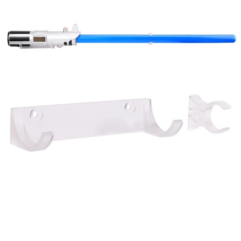 LEKUSHA LEKUSHA Horizontal Lightsaber Wall Mount Holder Light Saber Display Rack Hook Stand Compatible for Any Lightsaber Clear Pack of 1