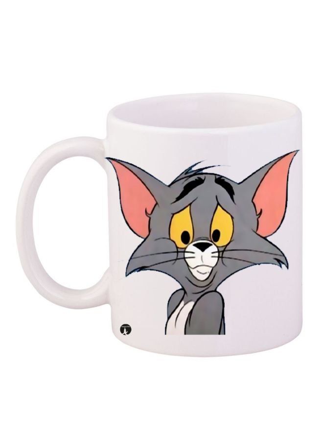 Tom Printed Coffee Mug White/Grey/Pink 11ounce