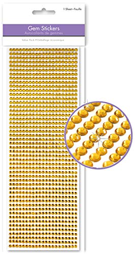 AoneFun Rhinestone Strips Adhesive Rhinestones for Crafts Jewels for Crafts Gem Stickers Craft Gems Face Jewels Chunky Glitter Face Gems Face Glitter Face Jewels Face Stickers 4MM 1029 Pieces Gold - Image 1