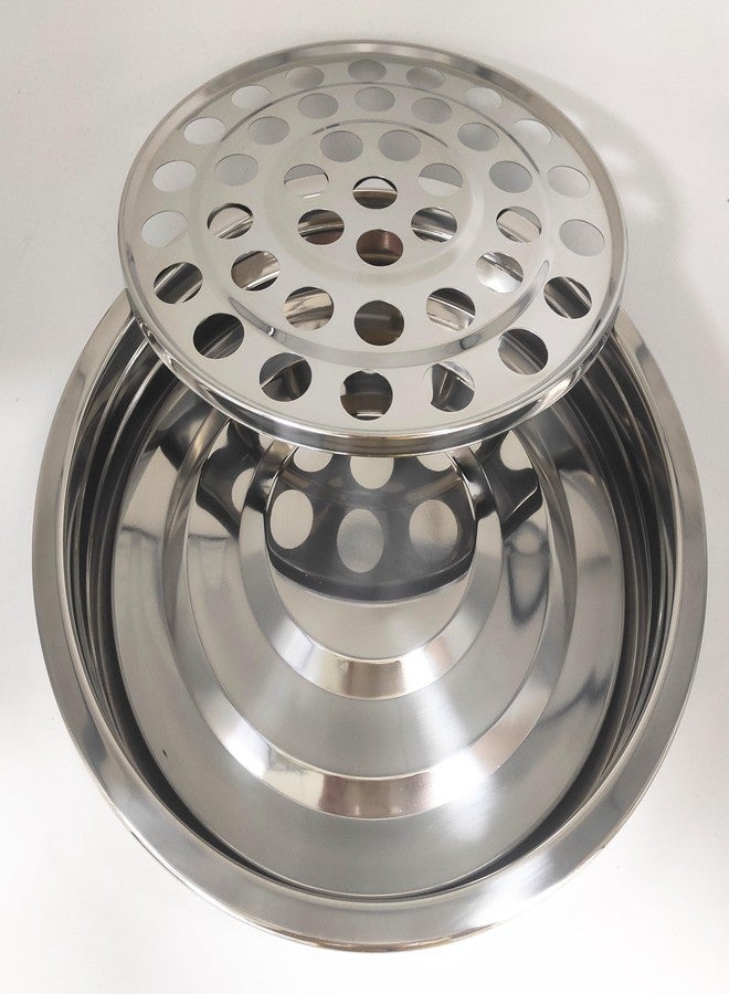 SruiSwei Premium Silver Polished Steel Communion Tray W/Cover for Church Service,Stackable Communion Serving Tray and Cover for Communion Cups,Church Communion Trays W/Lids Serving Ware Sets - Image 3