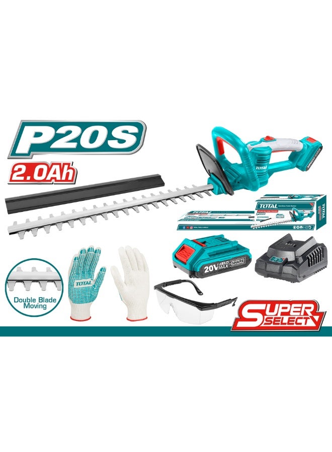 TOTAL Cordless hedge trimmer 20V With battery and charger THTLI20461