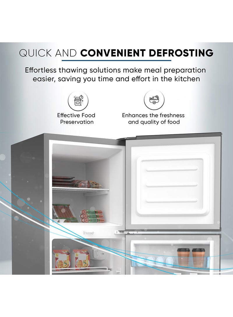 NIKAI 190L Gross / 138L Net, Double Door Refrigerator With Vegetable Crisper And Adjustable Glass Shelves, Convenient Defrosting And Temperature Control, Ideal For Kitchen, Bedroom, Office And Hotels 270 kW NRF190DN4S - Silver/Grey 190 L 270 kW NRF190DN4S Silver/Grey - Image 3