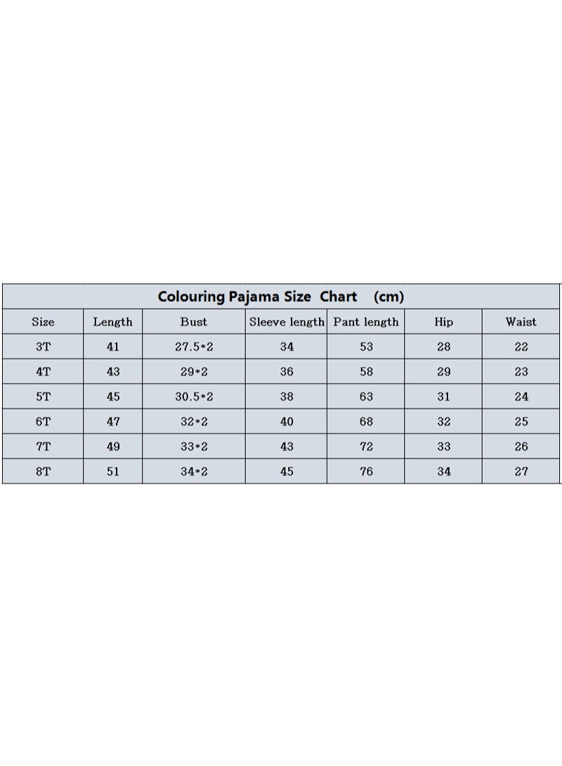 Mom lover Children's long-sleeved cotton, graffiti pajama set, with graffiti brushes, tool cart pattern art design - Image 5