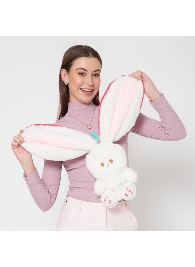 Adora - ADORA Reversible Bunny Plush Toy Cute & Versatile Stuffed Animal with Zipper, Soft Rabbit Toy Transforms into Carrot & Strawberry - Perfect Pillow & Decorative Showpiece for Home Decor 25 cm - Image 1