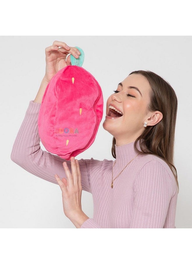 Adora - ADORA Reversible Bunny Plush Toy Cute & Versatile Stuffed Animal with Zipper, Soft Rabbit Toy Transforms into Carrot & Strawberry - Perfect Pillow & Decorative Showpiece for Home Decor 25 cm - Image 1