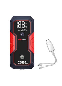 Portable Car Jump Starter 20000mAh 12V Car Battery Starter(up to 5.0L Gas, 3.5L Diesel Engines),USB Quick Charge, Fast Wireless and Flashlight