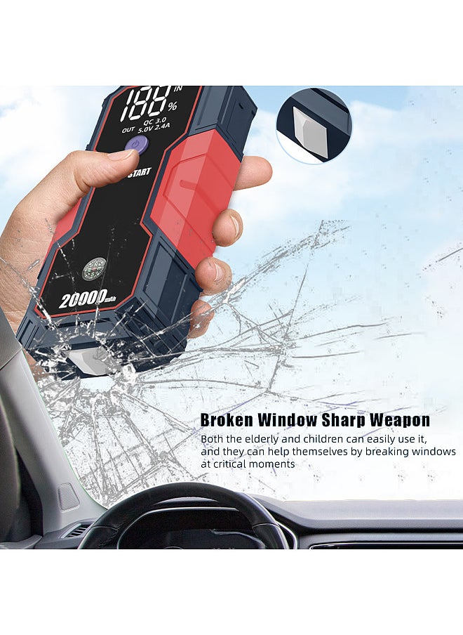 Generic - Portable Car Jump Starter 20000mAh 12V Car Battery Starter(up to 5.0L Gas, 3.5L Diesel Engines),USB Quick Charge, Fast Wireless and Flashlight - Image 1