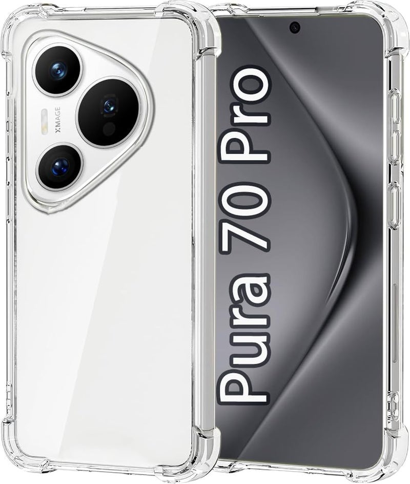 USTIYA Case for Huawei Pura 70 Pro Pro Pro Plus Transparent TPU Four Corners MilitaryGrade Protection Cover - Image 3
