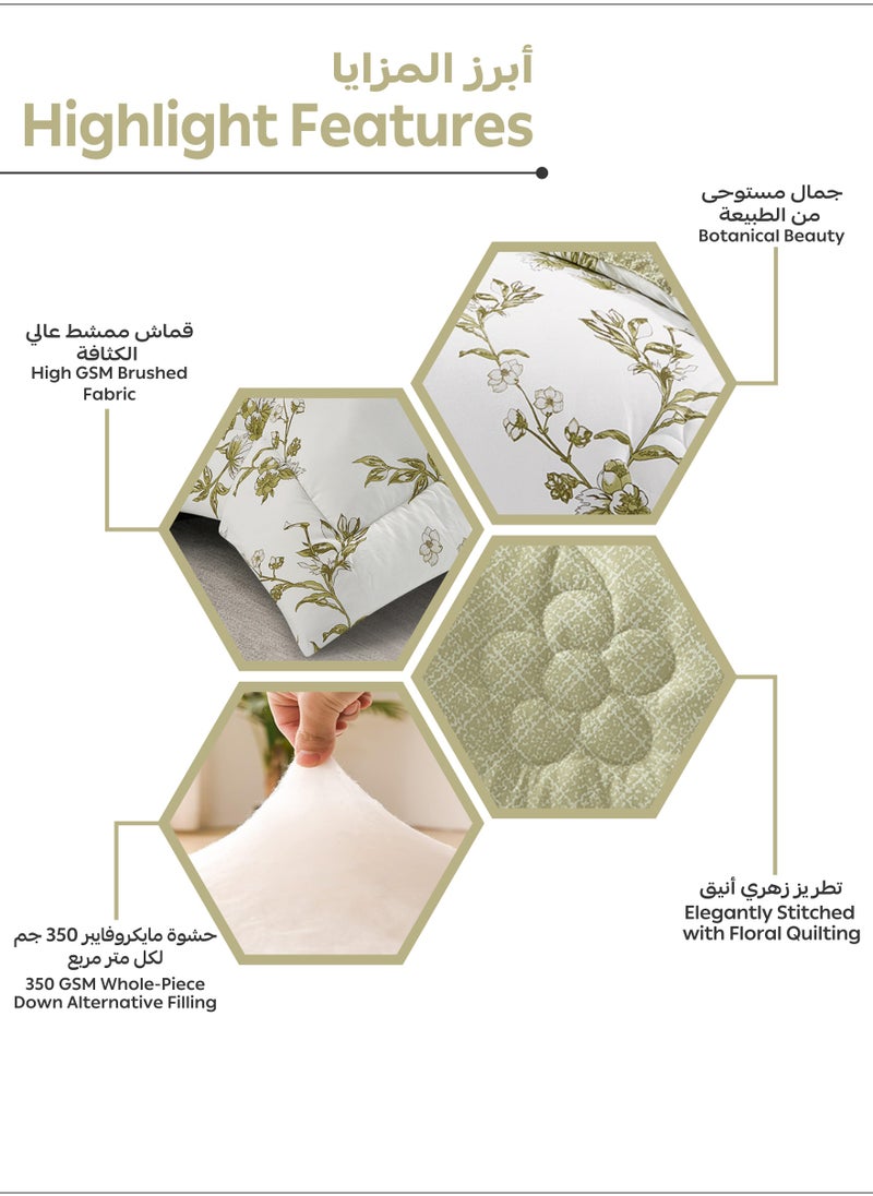 Donetella Bedding Comforter Set Single Size, 4-Pcs Bed Set Fits 120x200 Cms -Printed Bedding Set-All Season- Brushed Microfiber (طقم مفرش سرير فندقي)  - Image 4