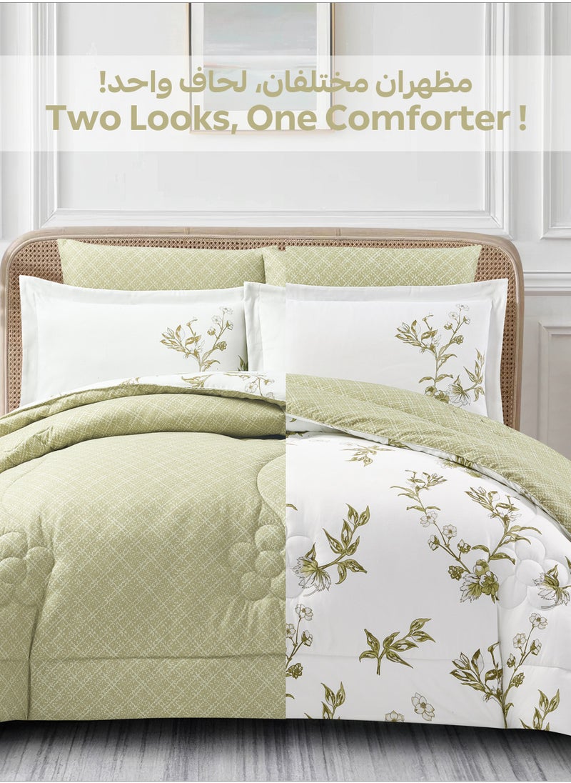 Donetella Bedding Comforter Set Single Size, 4-Pcs Bed Set Fits 120x200 Cms -Printed Bedding Set-All Season- Brushed Microfiber (طقم مفرش سرير فندقي)  - Image 5