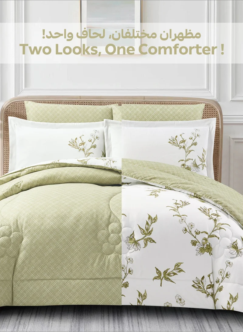 Donetella Bedding Comforter Set Single Size, 4-Pcs Bed Set Fits 120x200 Cms -Printed Bedding Set-All Season- Brushed Microfiber (طقم مفرش سرير فندقي)