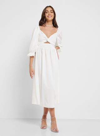 White Twisted Bodice Dress - pzsku/Z7AC85F137FF0AA4DA1DEZ/45/_/1744630266/0290c317-6d94-441e-8854-665675cdd71f