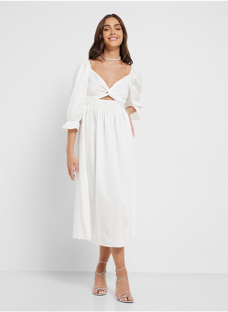 Ginger Ruffle Detail A Line Maxi Dress  - Image 1