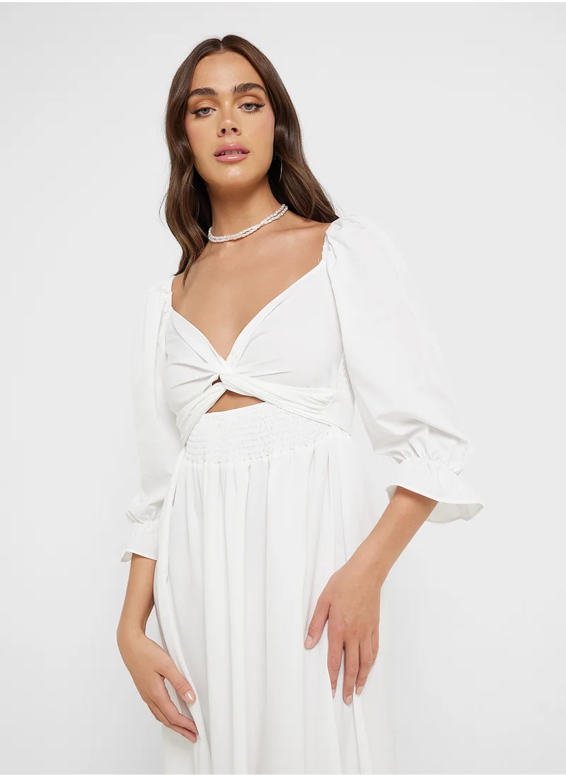 Ginger Ruffle Detail A Line Maxi Dress