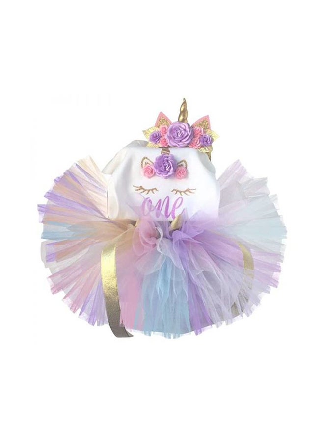 Loquat Unicorn Romper With Headband Themed Party Fancy Dress Cosplay Costume For Babies - Image 1